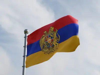 Animated Armenia Flags 3D model