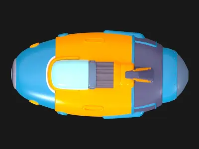 Cartoon ship Low-poly 3D model