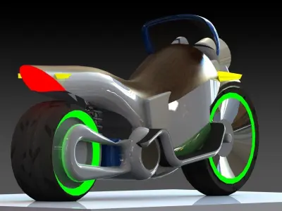 Electric motorcycle concept vintage style Free 3D model