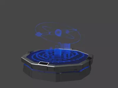 Sci-Fi Hologram Table Free low-poly 3D model