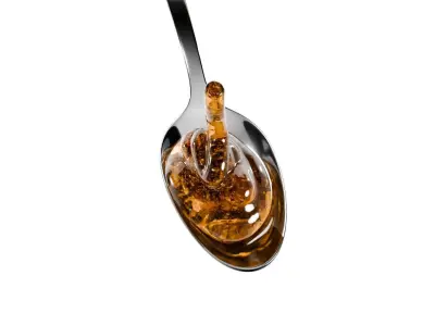 Honey Viscous Animation and Simulation on Spoon 3D model