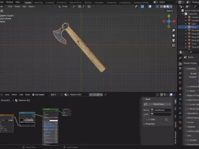 viking axe Free low-poly 3D model