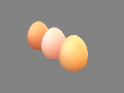 Cartoon eggs Low-poly 3D model