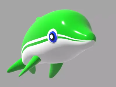 Inflatable dolphin green 3D model