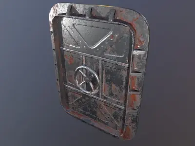 Submarine door Game Ready Low-poly 3D model