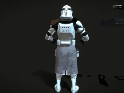 Clear standard clone trooper pack Low-poly 3D model
