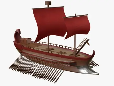 Trireme ancient ships Roman Greek 3D model