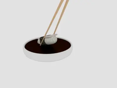 Chopstick Dip Dory Sushi Low-poly 3D model