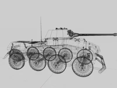 WW2 German Puma Armored Car 3D model