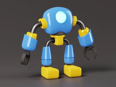 Robot 3D Model Low-poly 3D model