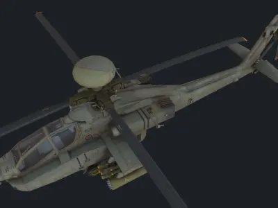 AH-64 Apache Low-poly 3D model