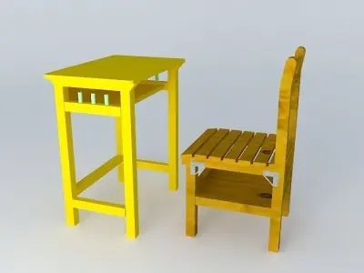 The new desks and chairs set Free 3D model