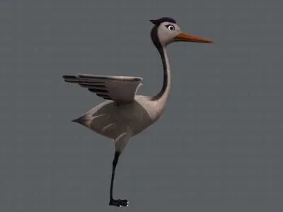 Crane V01 Low-poly 3D model