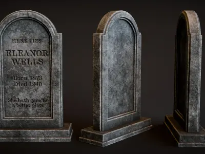 Old Tombstone Set 3D Model Collection