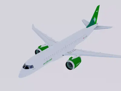 Embraer E-190 E-2 Wideroe 3D model