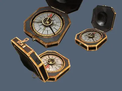 Jack Sparrows Compass Low-poly 3D model