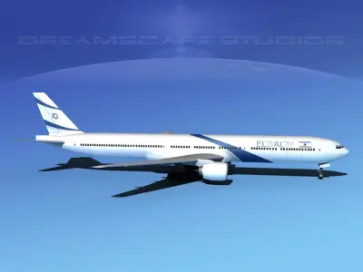 Boeing 777-300 El Al 3D model