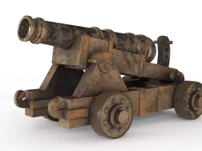 Battle Cannon Low-poly 3D model