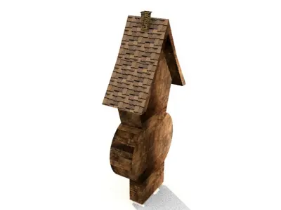 cuckoo clock Low-poly 3D model