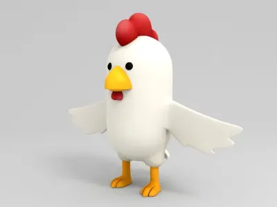Rigged Chicken Character 3D model
