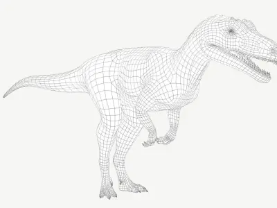 Deltadromeus dinosaur Low-poly 3D model