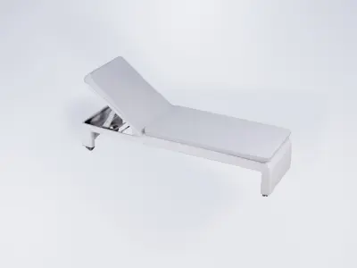 Low Poly Garden Sun Lounger - Stylized Static Model 3D model