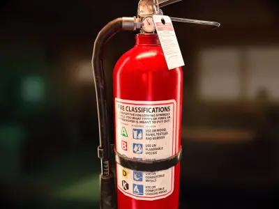  Fire Extinguisher - Game ready props VR Low-poly 3D model