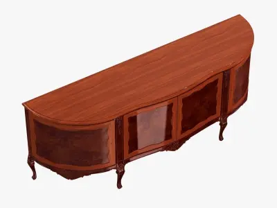 ITALIAN XV CHIPPENDALE SIDEBOARD SERVER BURL CIRCA 1920 3D model