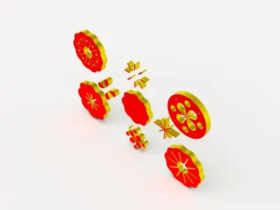 FLOWER DECORATION CHINESE NEW YEAR 01 3D model