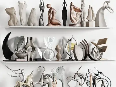 40 Abstract Scluptures  Low-poly 3D model