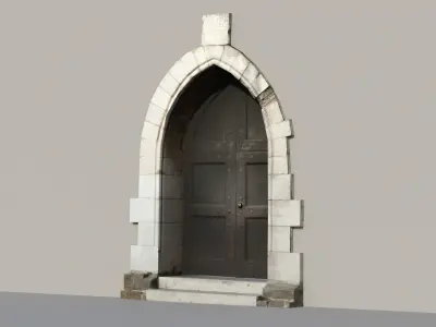 Ancient door Low-poly 3D model