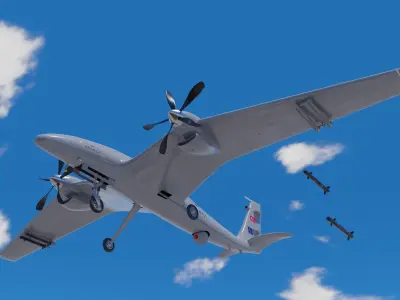 Bayraktar Akinci B High detailed Low-poly 3D model