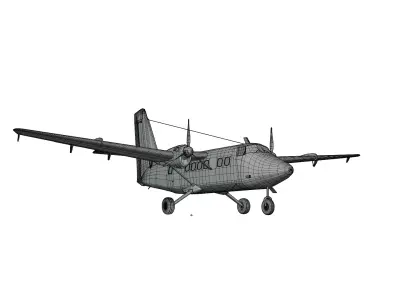 DHC 6-400 AIRCRAFT Low-poly 3D model