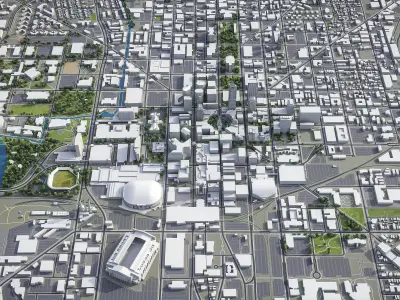 Indianapolis - 3D City Low-poly 3D model