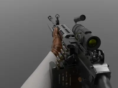 M249 Light Machine Gun LMG Fps - Tps Low-poly 3D model