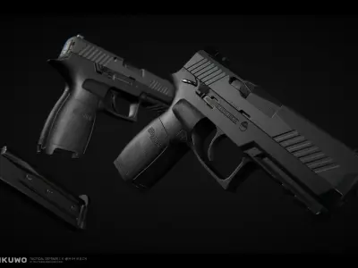 P320 Game Ready Low-poly 3D model