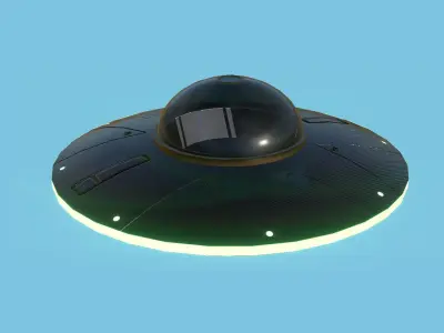 Spaceship UFO B2 - Black - Alien SciFi Vehicle Low-poly 3D model