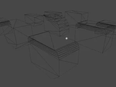 Mobile aircargo containers Low-poly 3D model