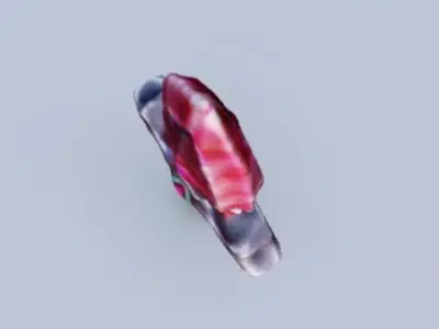Low Poly ruby red dagger game asset with high quality texture Low-poly 3D model