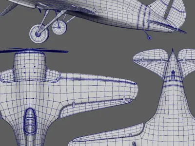 Plane toy airplane in hangar Free low-poly 3D model