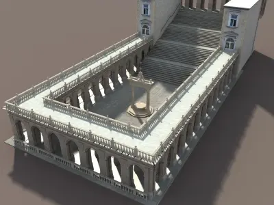 Montecassino Castle - Patio 3D model