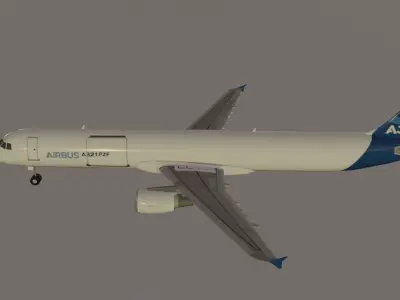 Airbus a321 p2f freighter low poly  3D model
