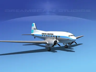 Douglas DC-3 Aerolineas Argentinas  3D model