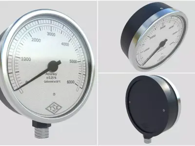 Pressure Gauge M10 Low-poly 3D model