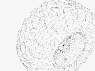 Trailer Wheel 560 60R22-5 Low-poly 3D model