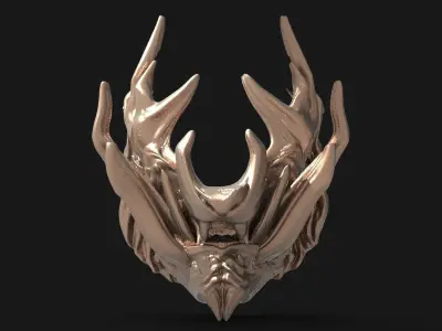 Horned lion mask 3 3D model