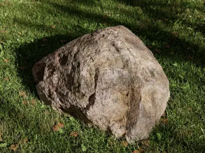  Warm Toned Mossy Rippled Large Rock Boulder Model 