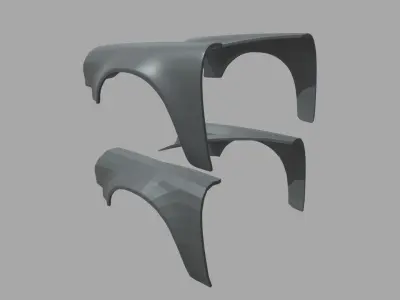 Front Fender Porsche Custom Low-poly 3D model