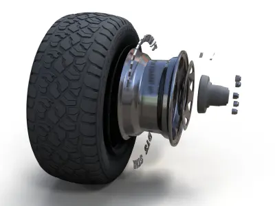 OffRoad vintage wheel 3D model