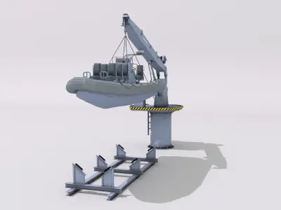 RHIB with Davit 3D model